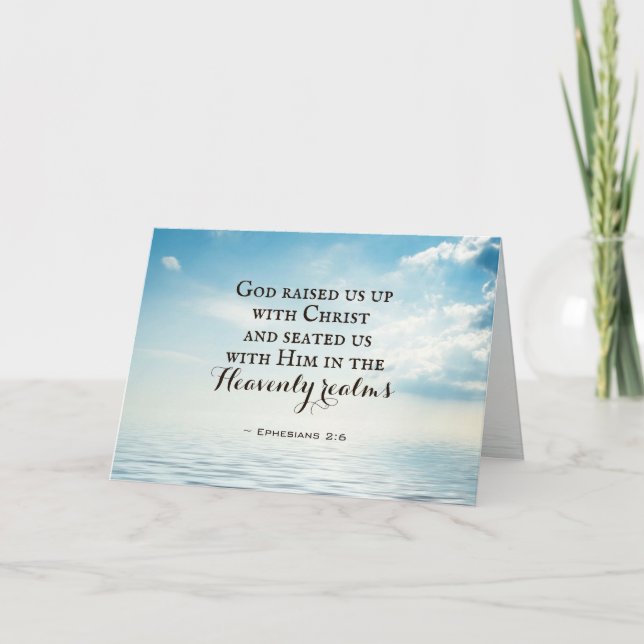 Efesierna 2:6 Gud uppfostrade oss med Kristus, Bib Kort (Framsida)