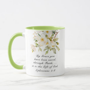 Efesierna 2:8 Med Grace har du sparat Bible Mugg
