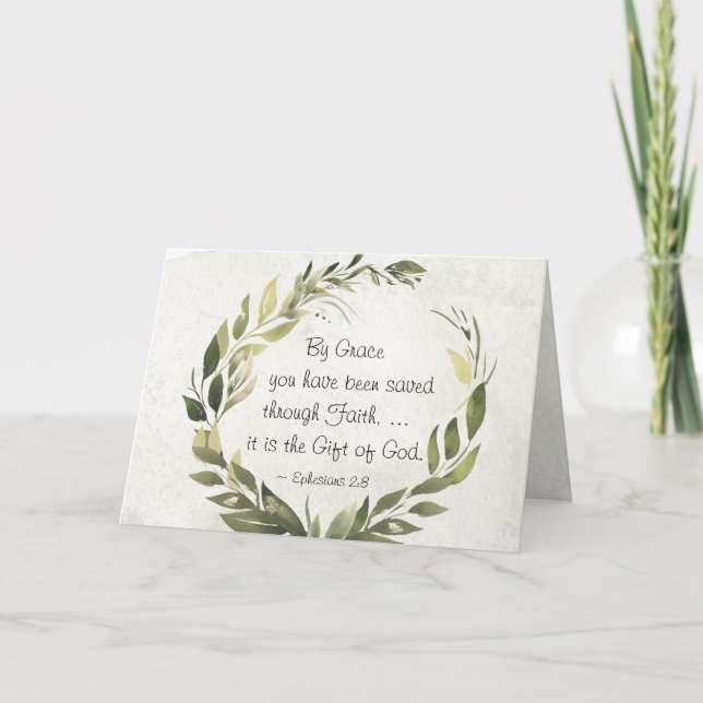 Efesierna 2:8 Med Grace har du sparat Kort (Framsida)