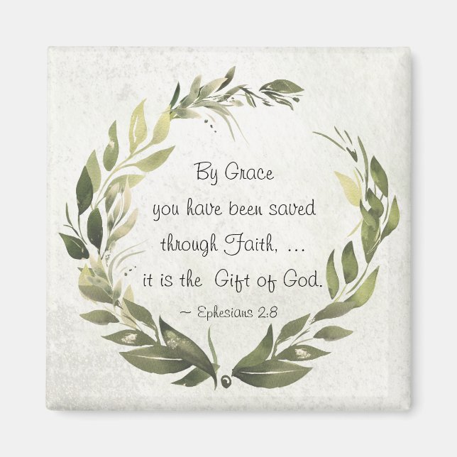 Efesierna 2:8 Med Grace har du sparat Magnet (Framsidan)