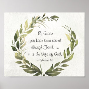 Efesierna 2:8 Med Grace har du sparat Poster