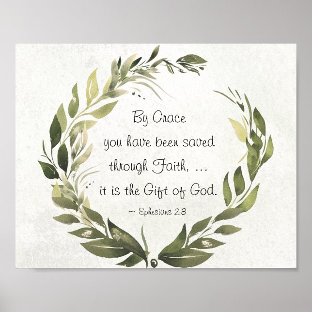 Efesierna 2:8 Med Grace har du sparat Poster (Framsidan)