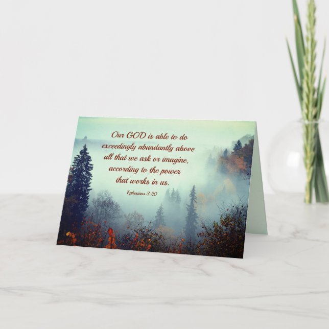 Efesierna 3:20 Vår GOD kan... Fall Forest Kort (Framsida)