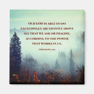 Efesierna 3:20 Vår GOD kan... Fall Forest Magnet