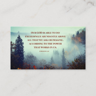Efesierna 3:20 Vår GOD kan... Fall Forest Visitkort