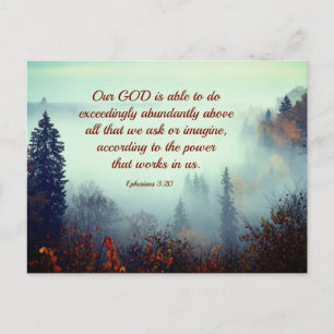 Efesierna 3:20 Vår GOD kan... Fall Forest Vykort