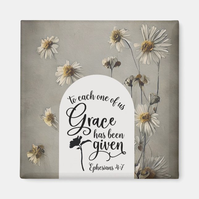 Efesierna 4:7 För var och en av oss får Grace Bibe Magnet (Framsidan)