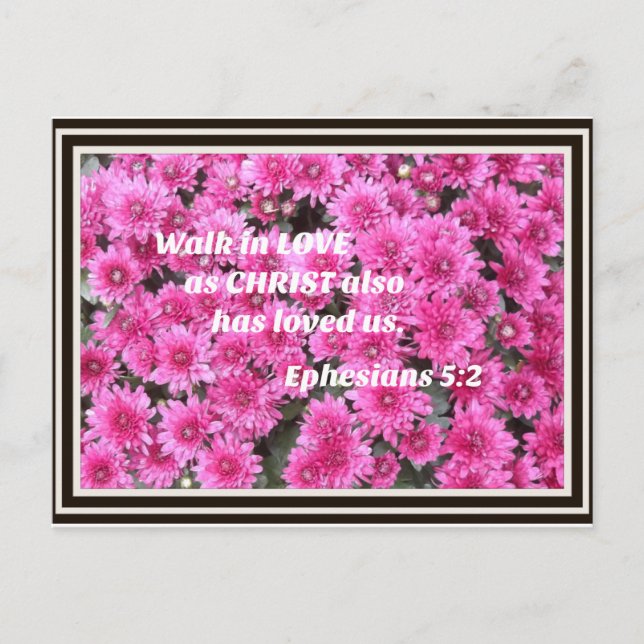 Efesierna 5:2 Walk i kärlek som Kristus älskade os Helg Vykort (Framsida)