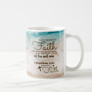 Efesierna 6:16 Ta upp skölden för troende Bibel Kaffemugg