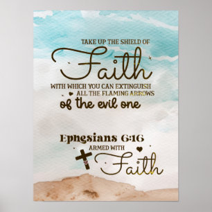 Efesierna 6:16 Ta upp skölden för troende Bibel Poster