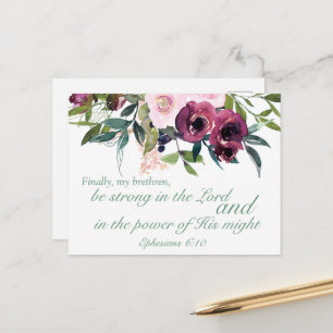 Efesiers 6:10 Bordsverse Motivational Postcard Vykort