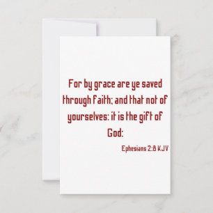 Efesium 2:8 KJV Bible Scripture Greeting Card Kort