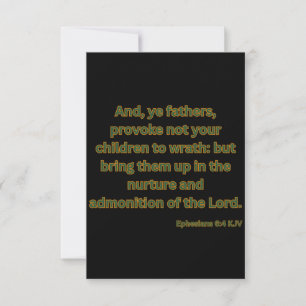 Efesium 6:4 KJV Bible Scripture Greeting Card Kort