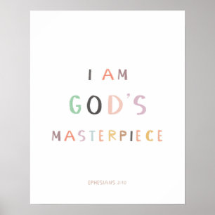 Efesus 2:10 Jag är Guds Mästerverk Poster