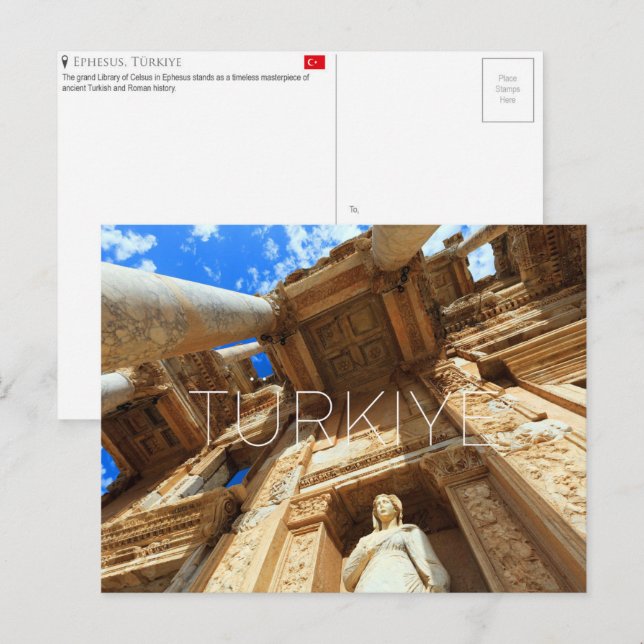 Efesus, Türkiye Resebrevkort Vykort (Fram/baksida)