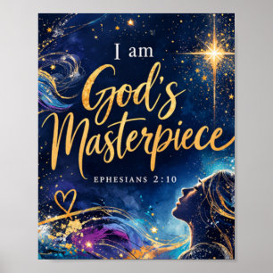 Efesusbrevet 2:10 Jag är Guds mästerverk Kristna Poster