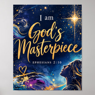 Efesusbrevet 2:10 Jag är Guds mästerverk Kristna Poster