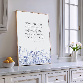 Efesusbrevet 3:20 Chinoiserie Blommig Bibelvers Poster