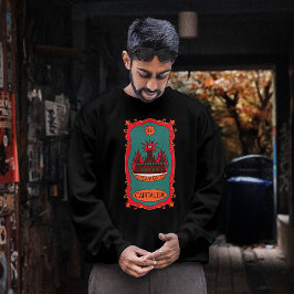 Eff Capitalism Burn It Tarot Card Tower Symbol Lång Ärmad Tröja