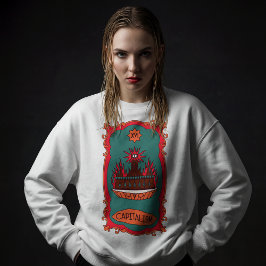 Eff Kapitalism Bränn Det Tarotkort Torn Symbol T Shirt