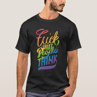 Eff W People Tänka Lgbtq Rainbow Flagga for Pride T Shirt
