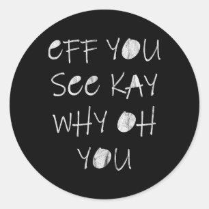 Eff You See Kay Why Oh U Skelett Yoga Runt Klistermärke