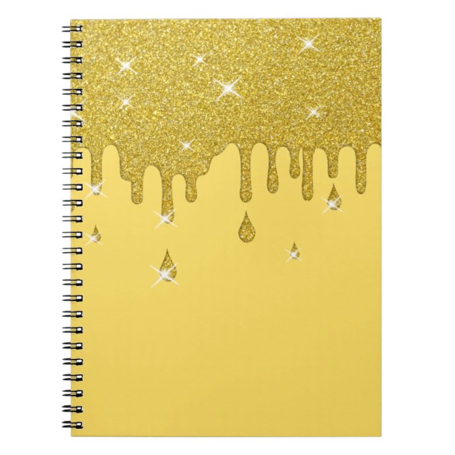 Effekt och miniatyrdiagram för Guld Glitter Anteckningsbok (Framsidan)