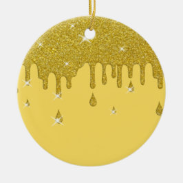 Effekt och miniatyrdiagram för Guld Glitter Julgransprydnad Keramik