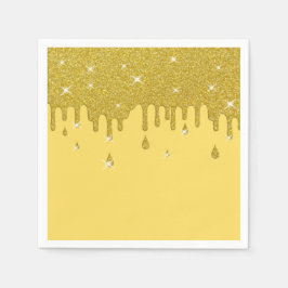 Effekt och miniatyrdiagram för Guld Glitter Pappersservett