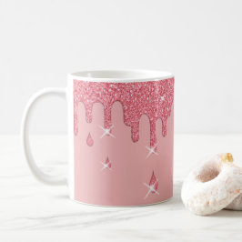 Effekt och miniatyrdiagram för Rosa Glitter Kaffemugg