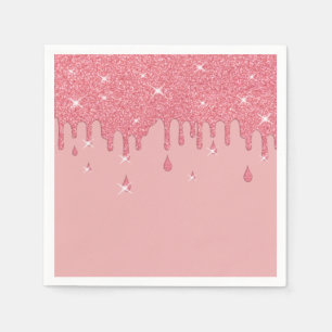 Effekt och miniatyrdiagram för Rosa Glitter Pappersservett