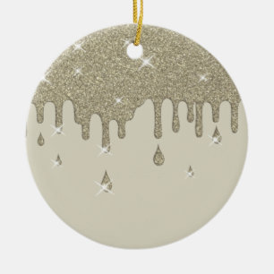 Effekt och miniatyrdiagram för Silver Glitter Julgransprydnad Keramik