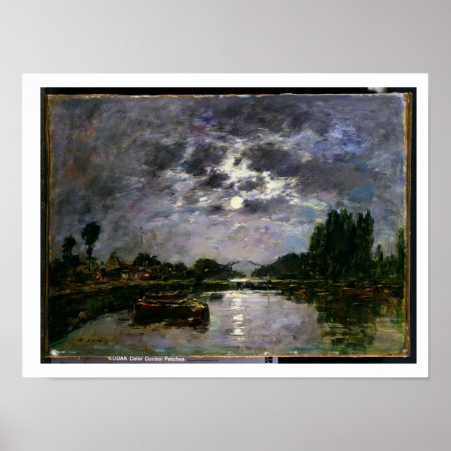 Effekten av Måne, 1891 (olja på arbetsyta) Poster (Framsidan)