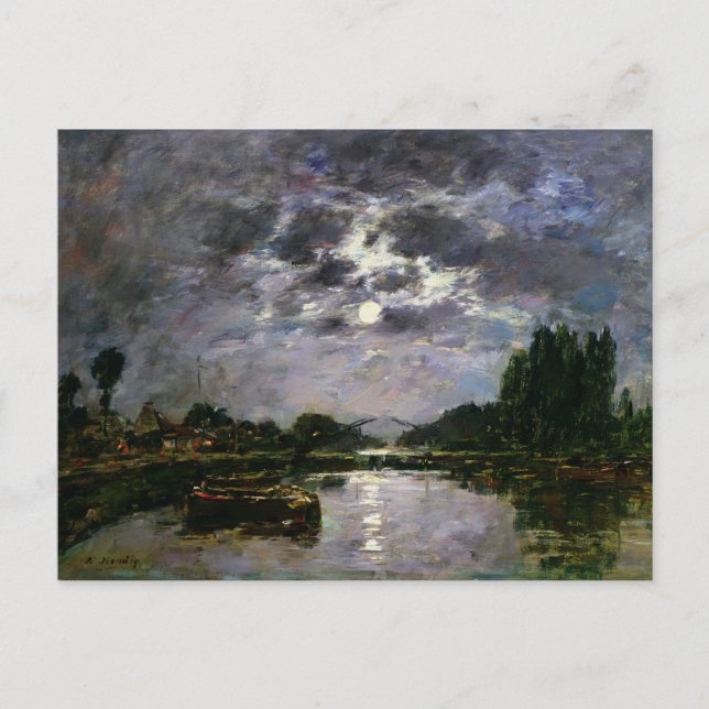 Effekten av Måne, 1891 (olja på arbetsyta) Vykort (Framsida)