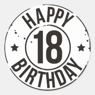 EFFEKTEN FRIMÄRKE AV 18 BIRTHDAY RUNT KLISTERMÄRKE