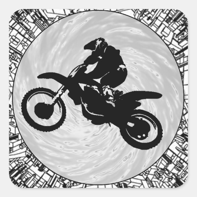 EFFEKTEN MOTOCROSS FYRKANTIGT KLISTERMÄRKE (Framsida)
