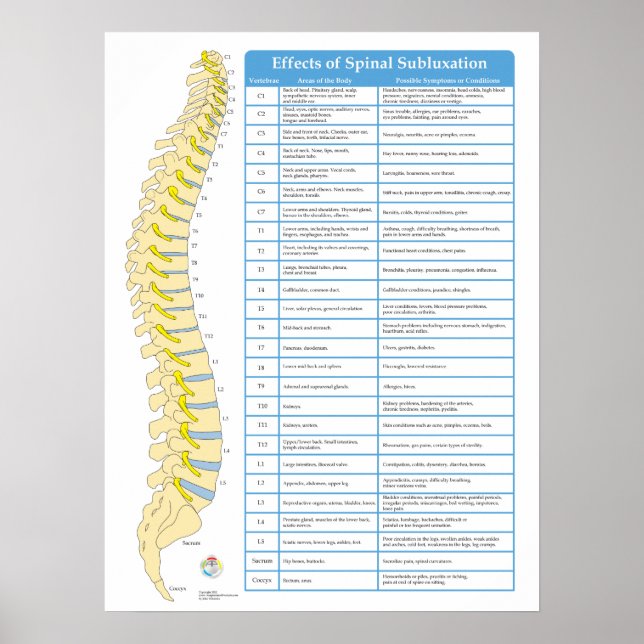 Effekter av spinalsubluxation Chiropraktik Poster (Framsidan)