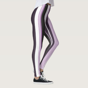 Effektiv Lilafärgad Modern Vertikalrandig Leggings