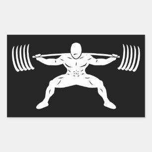 "EFFEKTLIFTING" Sumo Power Squat-illustration Rektangulärt Klistermärke