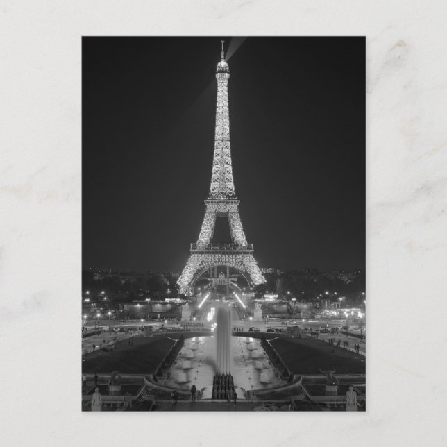 Effel Torn i Black and White Paris Vykort (Framsida)