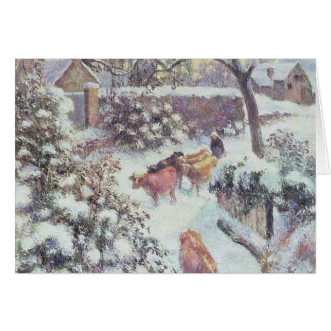 Effet de Neige en Montfoucault, 1882 Hälsningskort (Framsidan Horizontal)