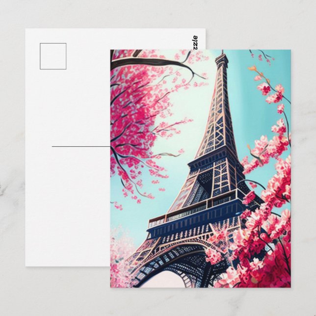 Effiel Torn i Vår Vykort (Fram/baksida)