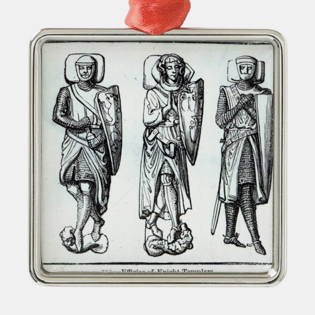Effigies av riddare Templars Julgransprydnad Metall (Framsidan)