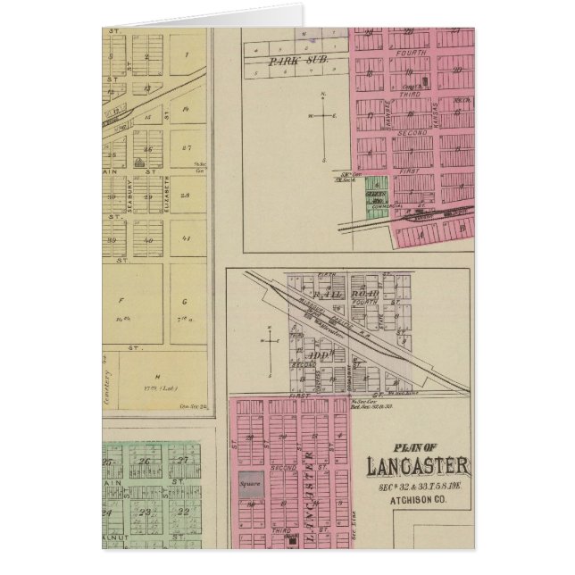 Effingham, Muscotah, Lancaster, Kansas Hälsningskort (Framsidan)