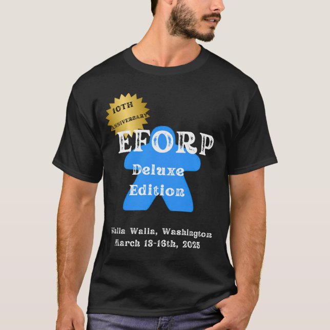 EFORP 2025, 10-årsdag, Deluxe Edition Blue T Shirt (Framsida)