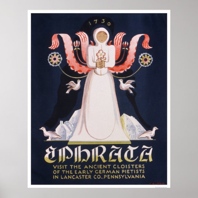 Efrata Cloister 1938 WPA Poster (Framsidan)