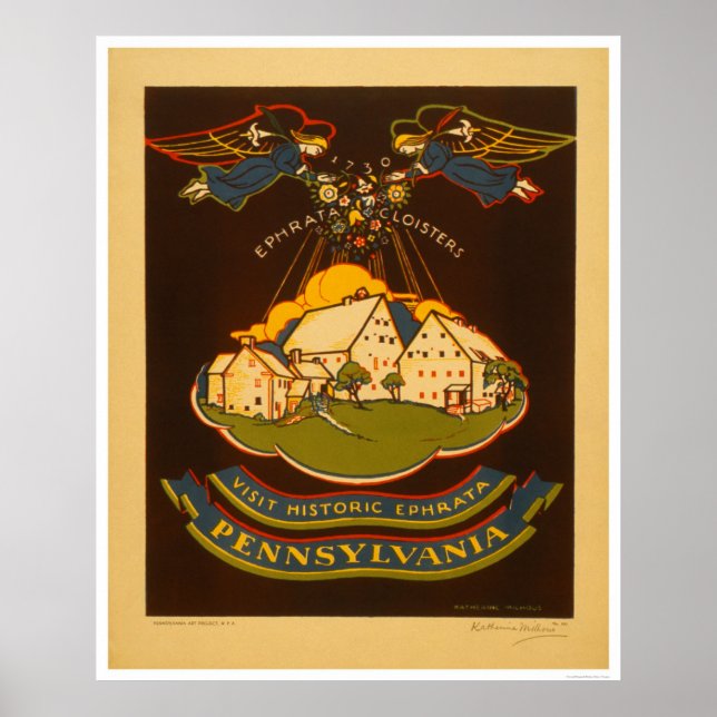Efrata Pennsylvania 1938 WPA Poster (Framsidan)
