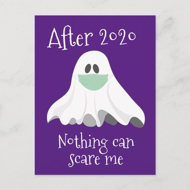 Efter 2020 kan jag inte Skrämma Ghost Vykort (Framsida)
