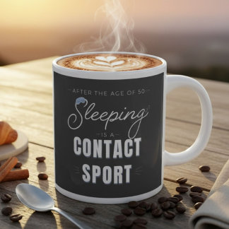 Efter 50 års ålder är sömn en kontaktsport jumbo mugg