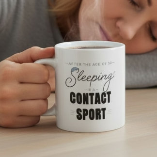 Efter 50 års ålder är sömn en kontaktsport kaffemugg